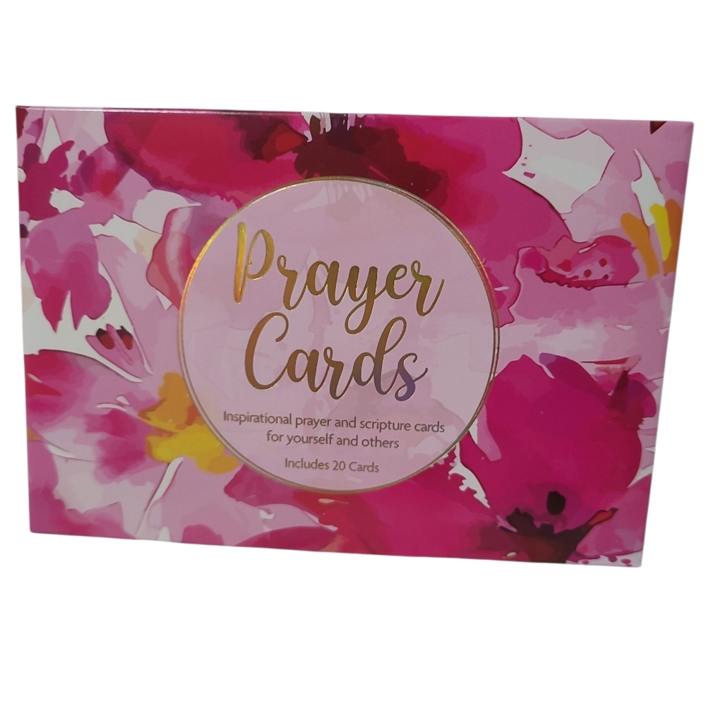 Prayer Cards Box - Pink Floral Design